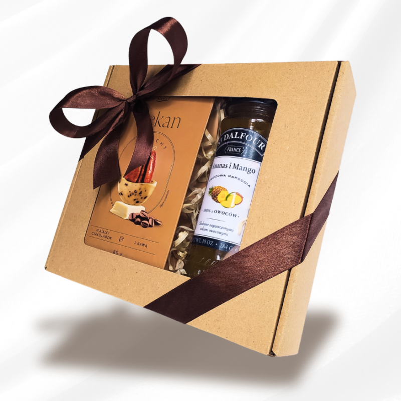 Sweet Duo – mały zestaw prezentowy ze słodyczami w kartonowym pudełku