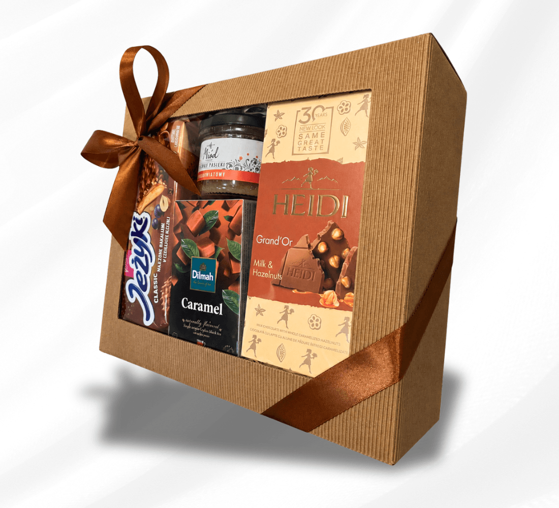 Box prezentowy z herbatą Tea & Honey Box z miodem i słodyczami